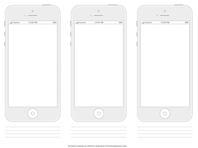 Free Printable iPhone 5 & 5s Template Minimalist