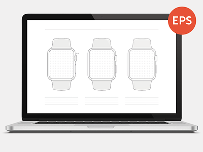 Free Apple Watch Wireframe Template - Printable apple free freebie iwatch kit printable template ui ux watch wireframe
