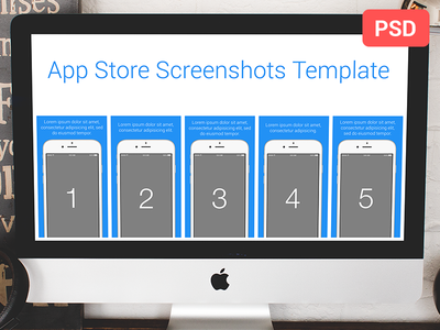 App Store Screenshots Template PSD CC 2015 2015 app cc generator ios photoshop psd screenshot screenshots smart store template