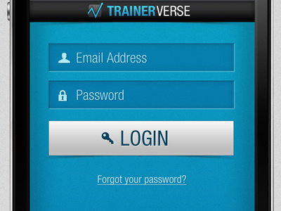 Mobile Login Screen for TrainerVerse login mobile personal screen trainer trainerverse