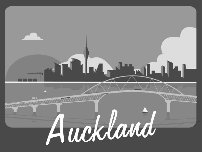 Auckland City Monochrome GIF after effects animation auckland city gif gifs illustration illustrator monochrome new zealand ouroboros