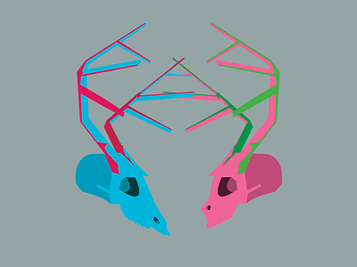A Strange Kind of Love antlers illustration illustrator skull