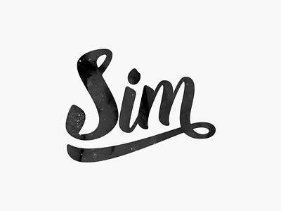 Hello Sim Logo brush brushed illustrator ink lettering logo sim type