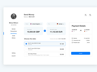 money transfer color design iconography screen theme typography ui ux