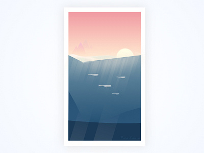 Ocean - Sunset illustration