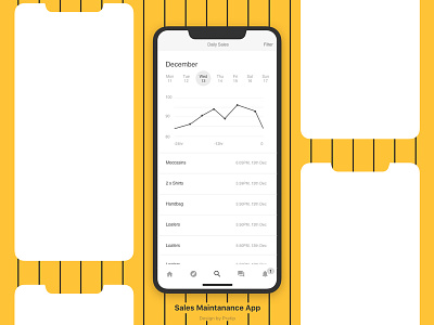 Sales App For Year End. black color design iconography iphone app screen theme ui wireframe yellow pages