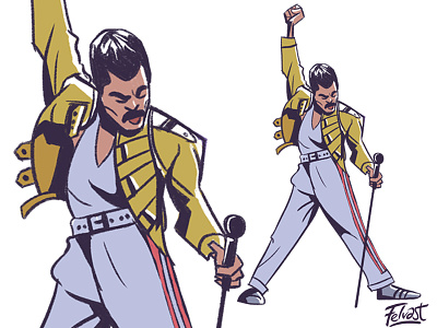 Freddie Mercury Cartoon - Is this the real life? caricature cartoon character design illustration music toon