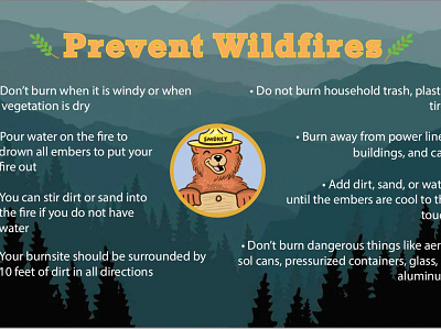 Preventing Wildfires design graphic design indesign postcard
