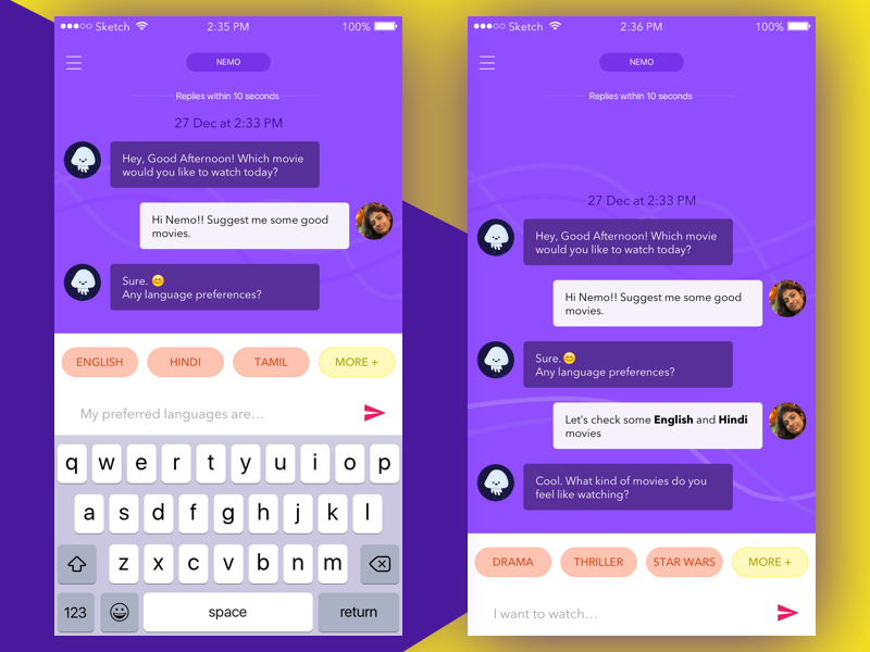 Movie Ticket Booking Chatbot by Swati Khera on Dribbble