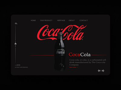 Landing Page Coca Cola 3d animation graphic design logo motion graphics ui