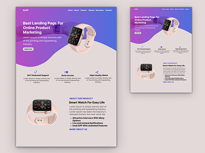 Best Landing Page For Apple Watch branding graphic design landing page motion graphics ui design uiux web design
