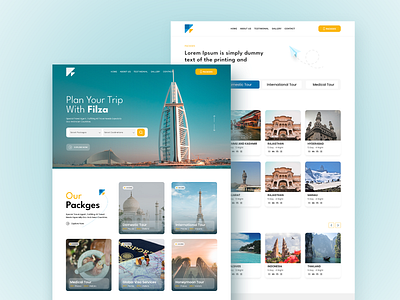 Tour & Travel Landing Page app app ui best branding creative flutter graphic design illustration logo top tour travels trip ui ux web development webdesign
