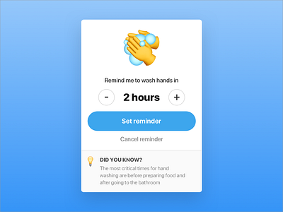 Wash Your Hands Reminder - A Chrome Extension chrome extension coronavirus design flattenthecurve remote work ui ux web design