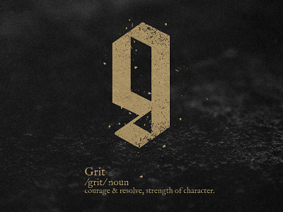 Grit blackletter branding lettering logo mark stamp