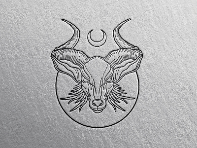 Dark Art baphomet goat goat head illustration logo mark stamp