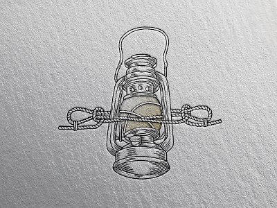 Lantern & Rope black detail illustration ink lantern mark rope tattoo