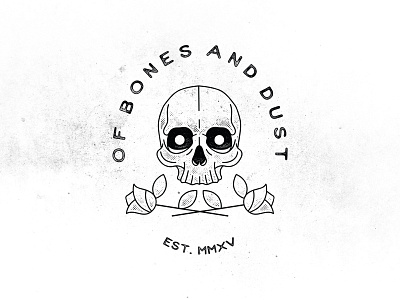 Of Bones & Dust Skull flower logo mark monoline skull texture