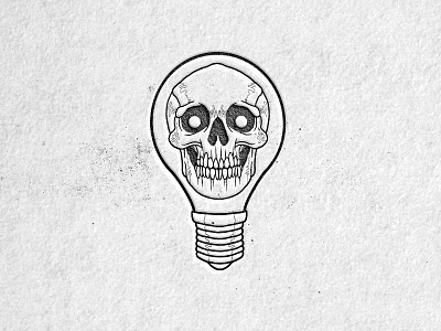 Lights Out bulb illustration light light bulb lights out linework logo mark progress skull texture