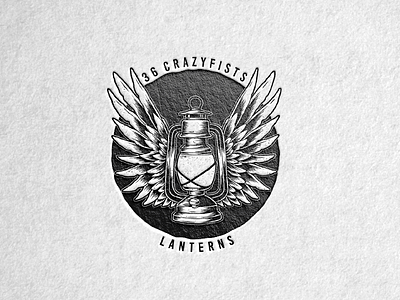 Lanterns black detail illustration ink lantern letterpress mark stamp wings