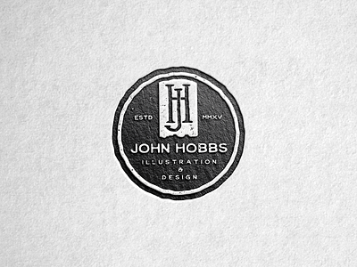John Hobbs Design & Illustration badge black logo mark monogram stamp vintage