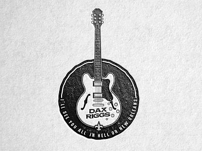 Dax Riggs badge dax riggs epiphone guitar letterpress logo texture