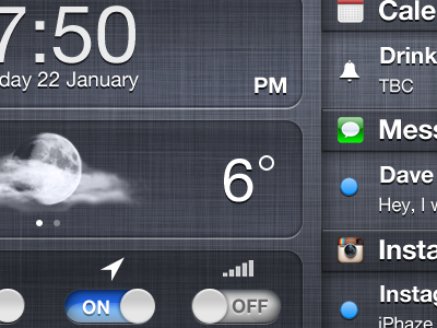 iPad Notification Centre