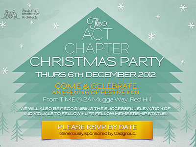 Xmas Party Flyer act architects australia christmas december events green marketing party snow tree xmas