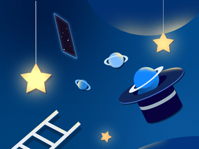 Hello dribbble aftereffects animation hello magic outerspace star ui ux