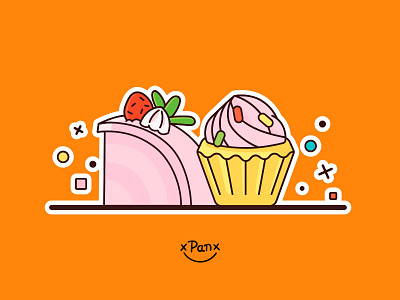 sweet2 art cake cute design illustrations pink