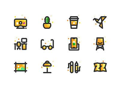Workspace icon set filled icon icon outline set workspace