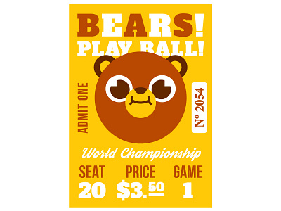 Ticket baseball bear ticket