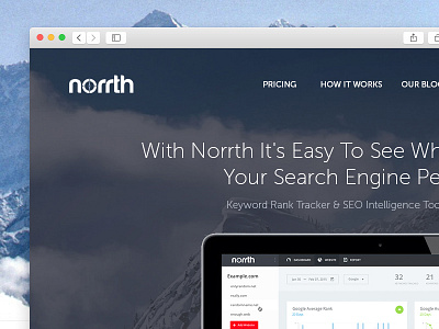 Norrth Landingpage homepage landingpage minimalist mountain norrth search engine seo tool web