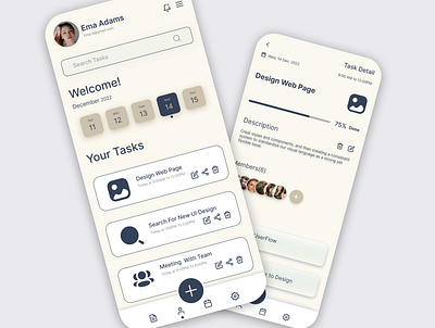 Task App اپلیکیشن برنامه ریزی application design designer task task app ui uiux user interface