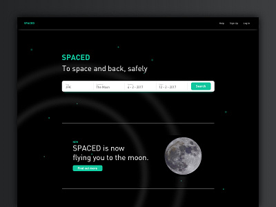 SPACED Website Concept dark landing moon space spaced