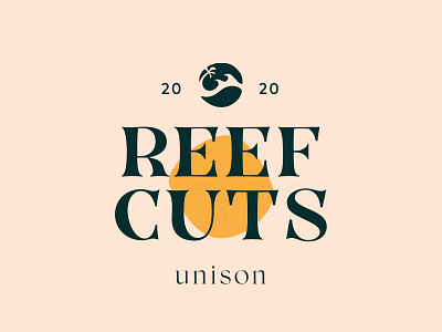 Reef Cuts by Unison 2020 barber branding clean color colour cuts font light logo logo design logotype minimalist logo organic reef surf yellow