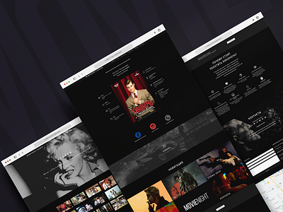 Website for a company MOVIENIGHT brand identity branding darktheme design graphic design header homepage illustration landing page ui ui design ux website