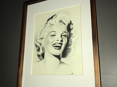 Marilyn drawing frame framed illustration marilyn marilyn monroe pencil sketch