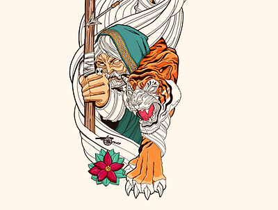 My left arm sleeve tattoo roughwork (bottom) illustration procreate tattoo