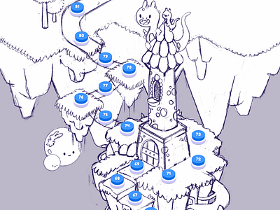 Some rough pencil work of the floating islands #gameart art education edutech game art illustration isometric learning made with unity map pencil procreate reading ui unity 2d ux