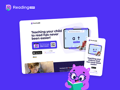 Reading.com: Teach How To Read app download ios learning literacy mobile qr code reading teaching ui ux website