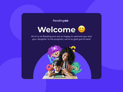 Welcome to Reading.com alphabet books characters children circles design illustration kids literature product design reading ui ux welcome