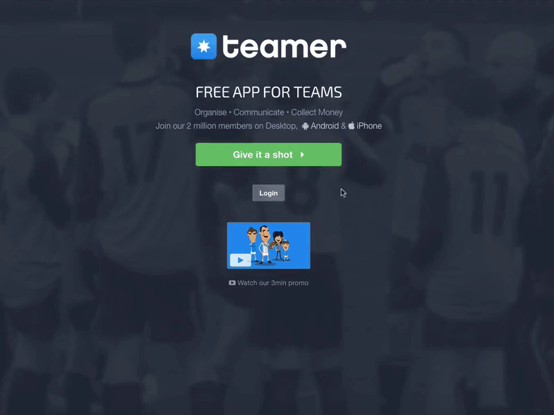 Teamer Landing Page