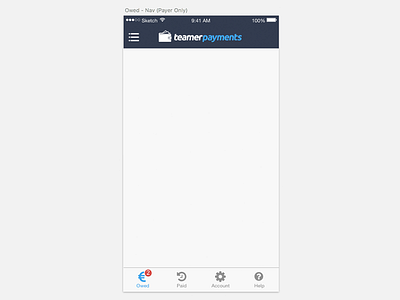 Teamer Payments wireframing iOS