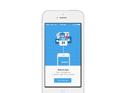 Teamer iOS app intro app clean ios onboarding simple sketch ui ux wireframe wireframing