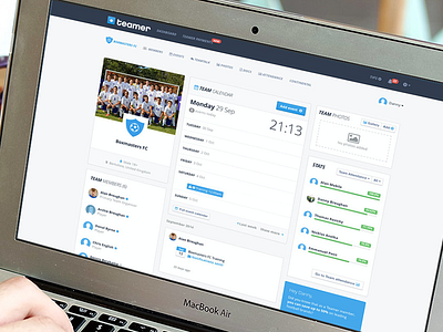 Teamer web app css football grid html layout less soccer sport team web app