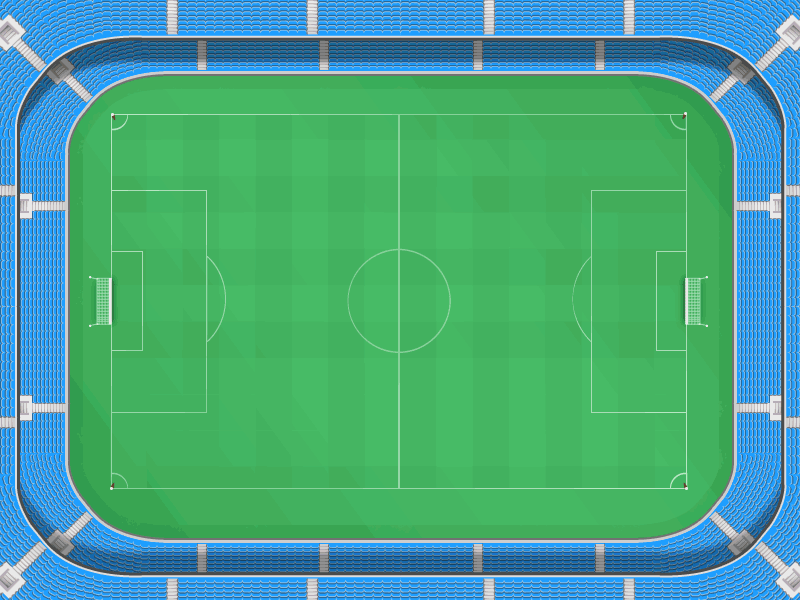 Stadium illustration with crowd animation