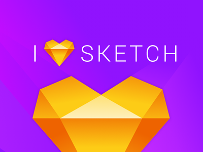 I Love Sketch app gradient heart icon illustration sketch sketch app