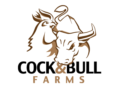 Cock and Bull Farms Logo, finalised vector logo animals cock bull farm sketch art