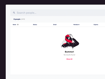 Empty state data table empty empty screen empty state motorsport search table ui