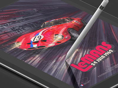 Promo for my motorsport artwork 1960s 1962 250gto 60s artwork design ferrari frame illustration lemans limited edition motorsport poster procreate racing retro sport